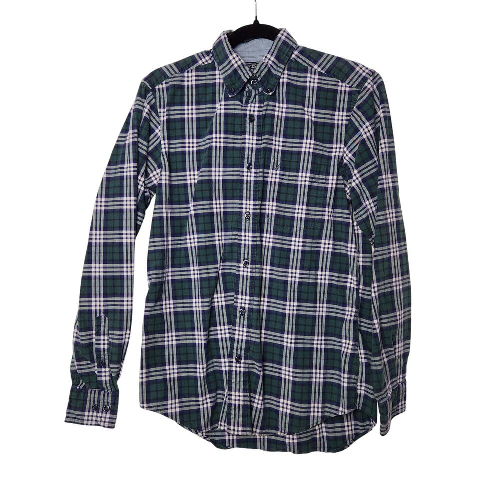 Nautica Size Small Men’s Button-Up Shirt Green Blue Plaid